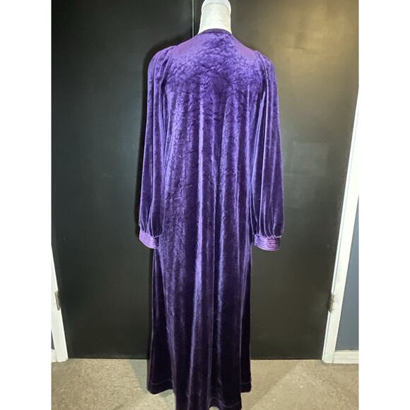 Vtg1970s Tom Bezuidenhout for Bard & Co Purple Velvet Maxi Dress Small ILGWU USA - Picture 8 of 15